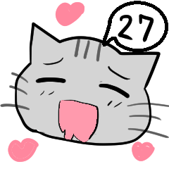 A speech bubble cat that says a word 27