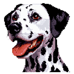 Pixel Art Dalmatian dog