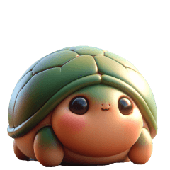 cute round turtle