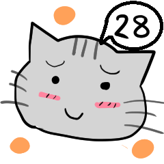 A speech bubble cat that says a word 28