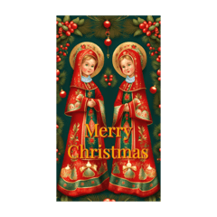 Stiker Natal gaya Eropa Timur