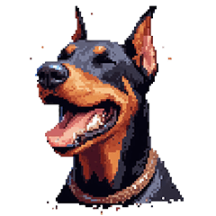 Pixel Art Doberman dog Sticker