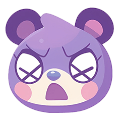 cute purple bear head
