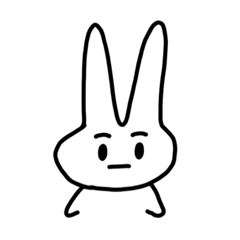 simple rabbit with eyebrows