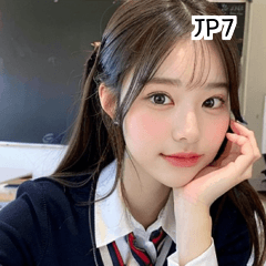 JP7 cute korean school uniform girl