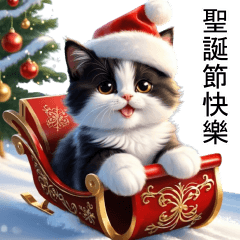 可愛的貓咪聖誕快樂