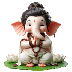 Cute Merit Ganesha (Big Sticker)