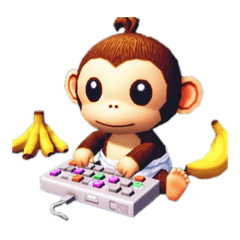 Cute baby video game monkeys