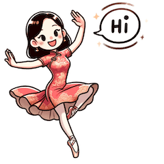 Elegant Moves: Qipao Ballet Stickers