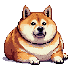 Pixel Art Fat Shiba 2 dog