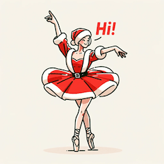 Santa Ballerina: Festive Dance Stickers