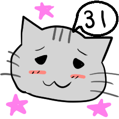 A speech bubble cat that says a word 31