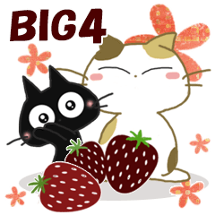 Big Sticker. black cat and calico cat4