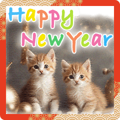 Cat Sticker for New Year's Eve & Winter