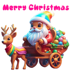 Santa Claus celebrates Christmas Rainbow