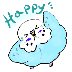 happy bird Budgerigar blue