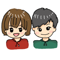 Sticker with boy&girl