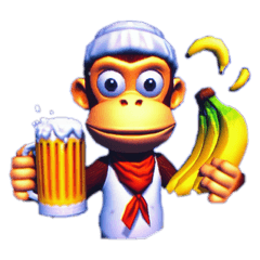 Retro Drunk video game monkeys