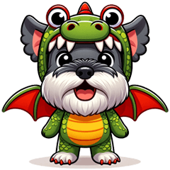 Dragon-Dressed Mini Schnauzer