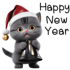 Black cat cute New year EN