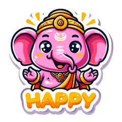 Stiker Ganesha yang Ceria!