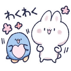 Rabbit and penguin daily stickers
