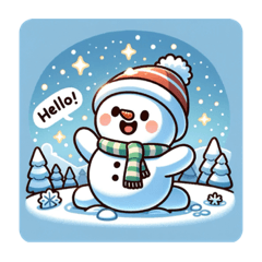 "Cute Snowman Winter Holiday Stamps"