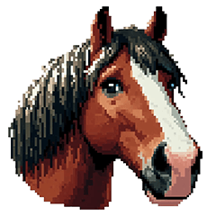 Pixel Art Horse Bay