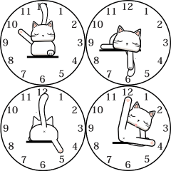 Cat O'Clock - Playful Cute Unique Clock