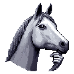 Pixel Art Horse Gray Coat Hair