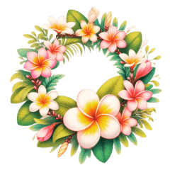 plumeria flower wreath sticker