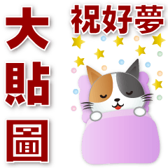 Useful phrases sticker - cute Calico cat