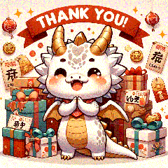 New Year's Joy with Cute Dragon Stickers