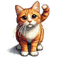 Pixel Art Orange Tabby Cat