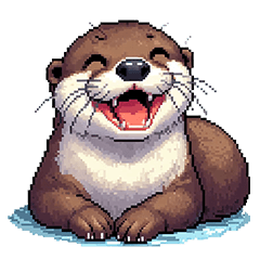 Pixel Art Otter Sticker