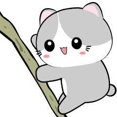 Baby Grey Cat 7 : Animated Stickers