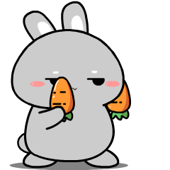 Baby Grey Rabbit : Animated Stickers