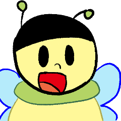Bee and bird greeting sticker