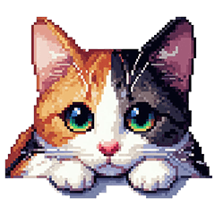 Pixel Art Calico Cat