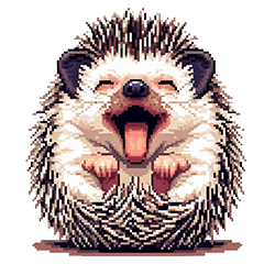 Pixel Art Hedgehog Sticker