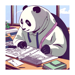 panda studying