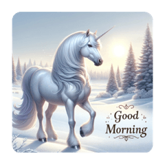 "Winter Magic: The Unicorn's Daily Life"