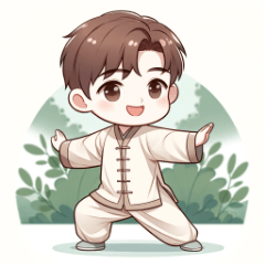 Cute Boy Doing Tai Chi