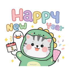 แมวไดโนน่ารัก : สวัสดีปีใหม่ (ปีมังกร)
