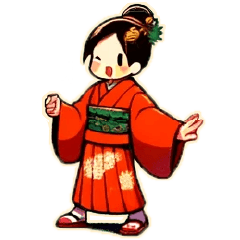 Karuta style, kimono girl 01(resale)