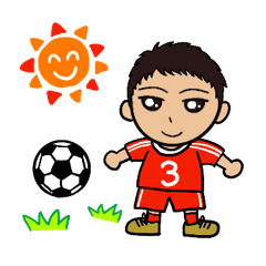 Soccer boy daily Sticker Red&3