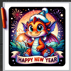 Happy New Year Dragon's Festive