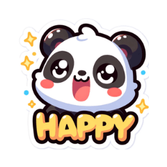 Cute panda stunps