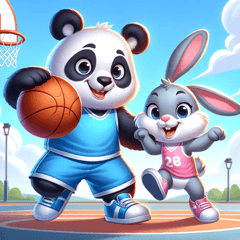パンダと兔のスポーツ冒険