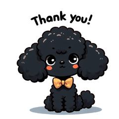 Poodle Mainan Hitam Ceria